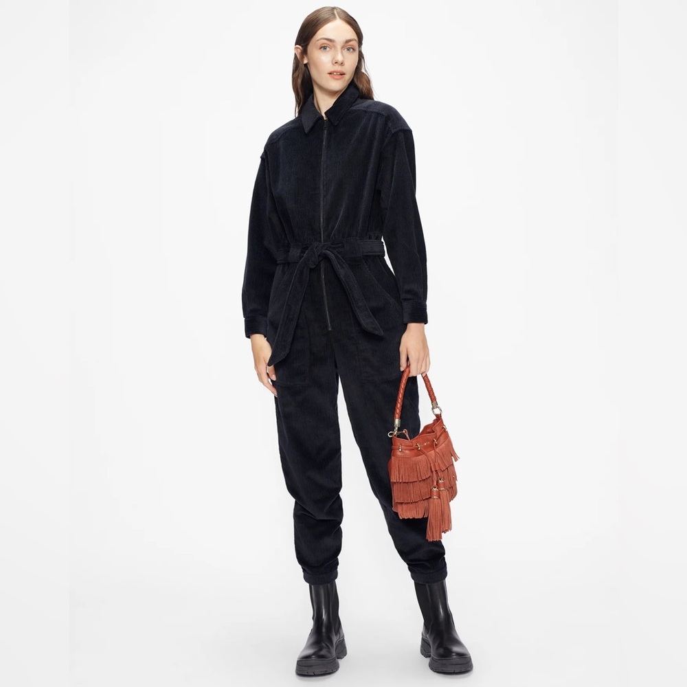 Ted Baker London - Forisa Cord Zip Front Jumpsuit Navy